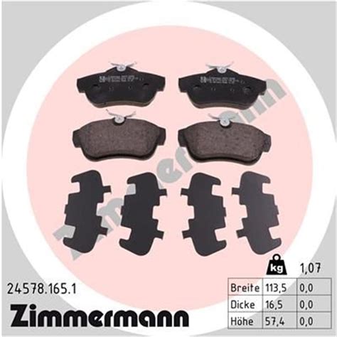 Zimmermann Bremsbel Ge Hinterachse F R Citro N Jumpy Fiat Scudo Peugeot