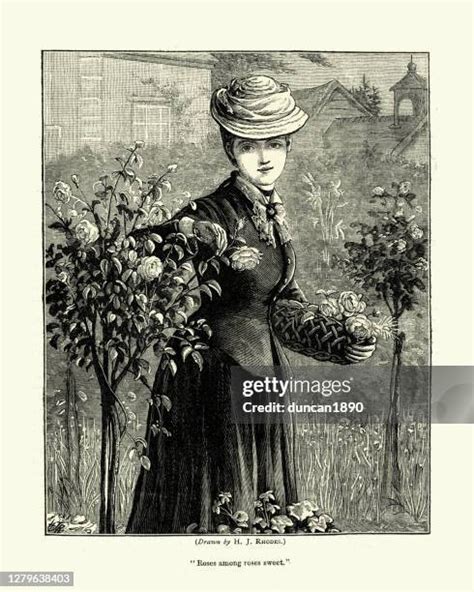 Victorian Woman Garden Photos And Premium High Res Pictures Getty Images