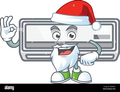 A Lovely Santa Air Conditioner Mascot Picture Style With Ok Finger