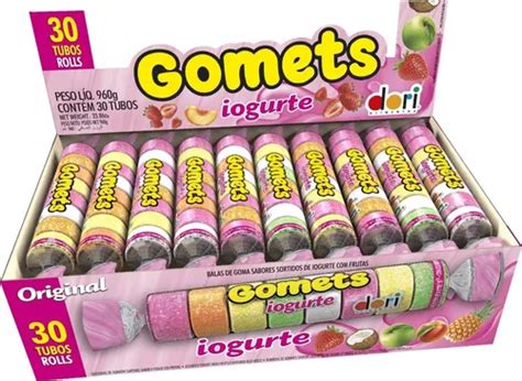 1 Display Bala Goma Jujuba Iogurte Gomets 30 Tubos X 32g MercadoLivre