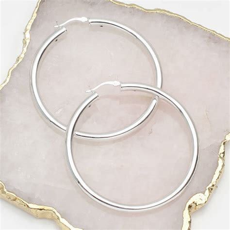 Sterling Silver Large Hinged Hoop Earrings By Hurleyburley