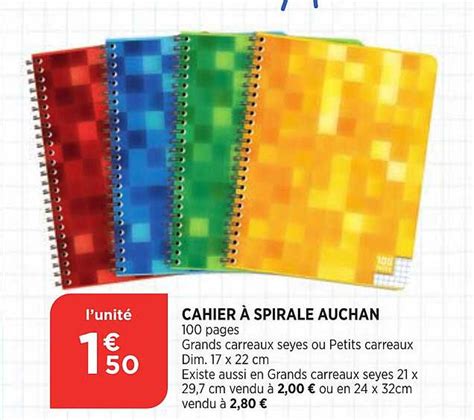 Promo Cahier Spirale Auchan Chez Atac Icatalogue Fr