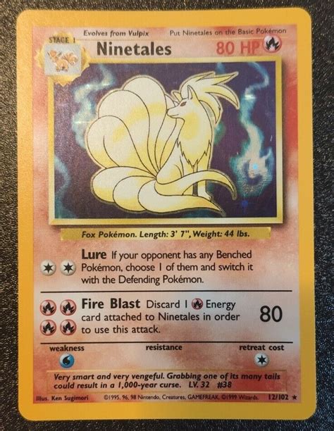 1999 Pokemon Base Set Unlimited 12 Ninetails Holo Psa 910 Ebay