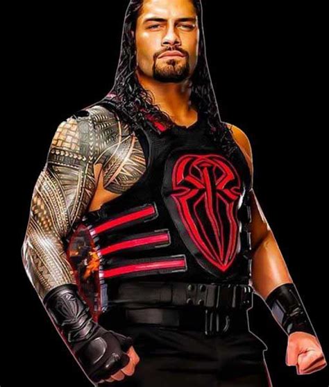 Roman Reigns WWE Black Leather Vest NycJackets