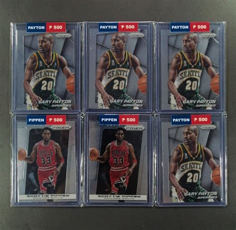 Gary Payton Scottie Pippen Prizm NBA Cards With Free Toploader