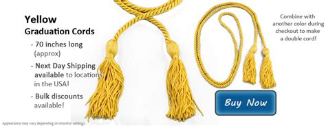 Yellow Graduation Cords From Honors Graduation Yellow Gold Cords