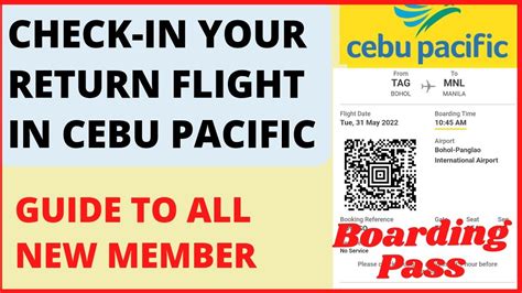 How To Check In Online Cebu Pacific Return Flight Check In