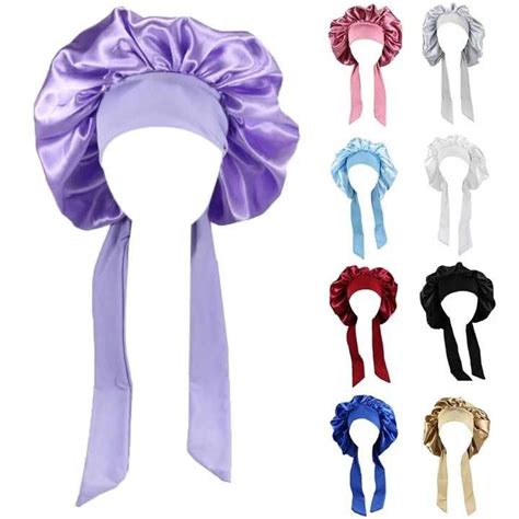 Grand Bonnet En Satin Bonnet De Nuit Bonnet Cheveux Bonnet Soyeux