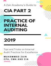 Cia Part 2 Zain Academy 2019 Pdf Pdf CERTIFIED INTERNAL AUDITOR CIA