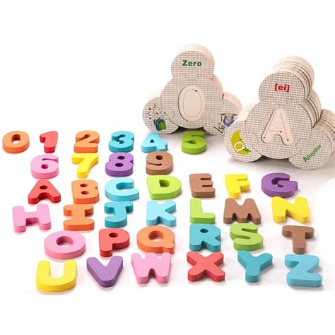 Wooden Childrens Toys Digital Letter Matching Game Kindergarten