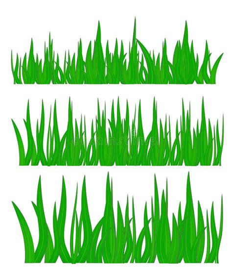 Backgrounds Of Green Grass Isolated On White Vector Illustration Stock