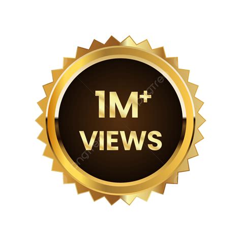 Transparent Million Views Celebration Background Design M Plus Badge