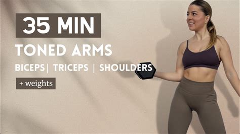 35 MIN ARMS SHOULDERS ABS WORKOUT With Weights TONED ARMS