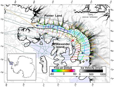 Freeair Gravity Anomaly From Airborne Gravity Surveys Grounded Ice