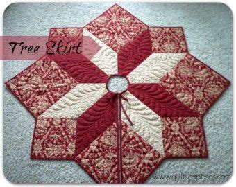 Log Cabin Tree DIGITAL Pattern Quilted Tree Skirt Etsy Christmas