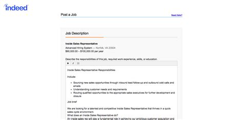 How To Create Indeed Account Creating Your First Job Post
