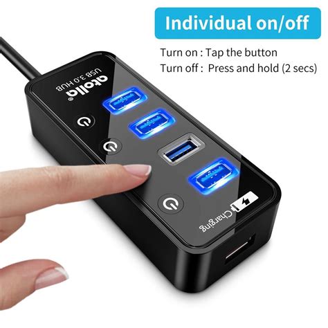 Atolla 4 Ports USB 3 0 Hub With Cable Length 2 Feet No AC Adapter 204