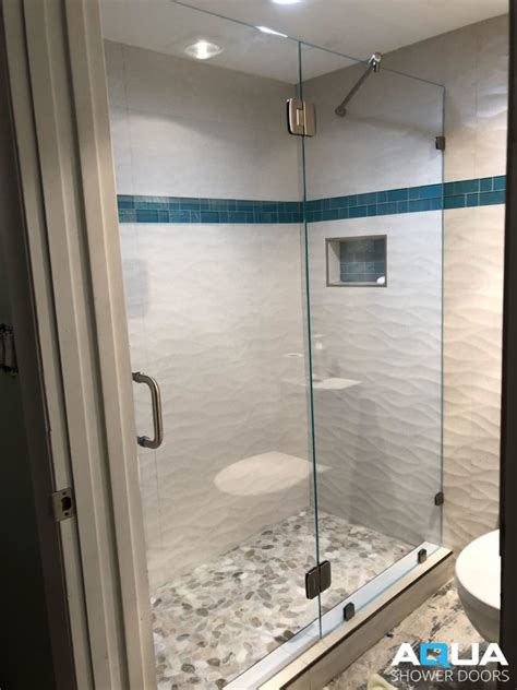 3 8 Frameless Inline Shower Door With Glass To Glass Hinges