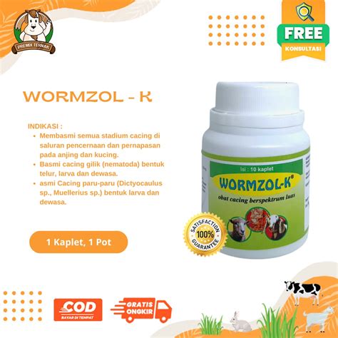 Jual Wormzol K Kaplet Medion Obat Cacing Kambing Domba Babi Anjing