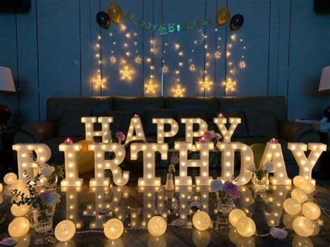 12 Metal Light Up Letters Happy Birthday Marquee Letters Sign Birthday