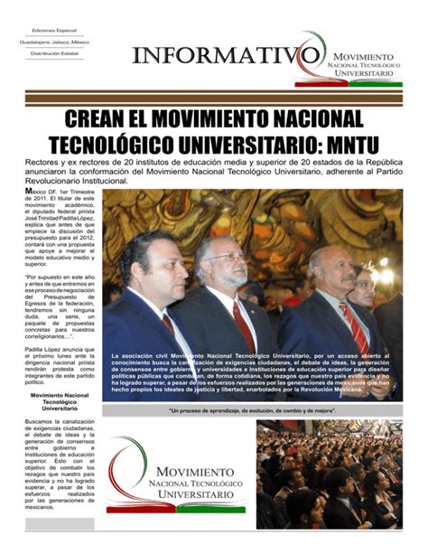 crean el movimiento nacional tecnológico universitario