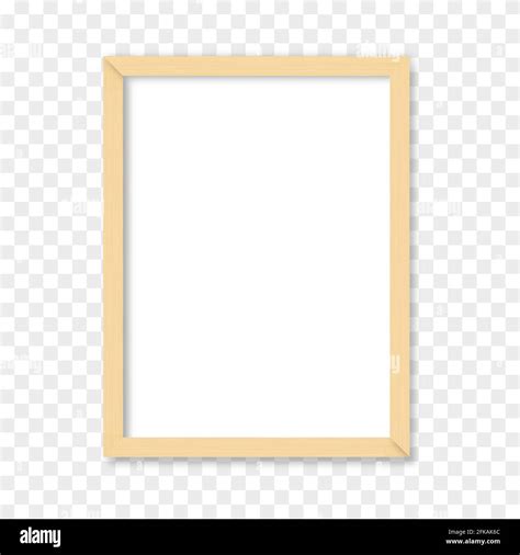 White Blank Picture With Wooden Frame Realistic Vertical Picture Frame