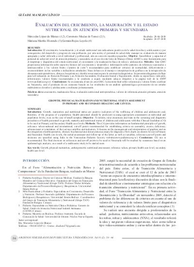 Evaluación del crecimiento la maduración y El Estado