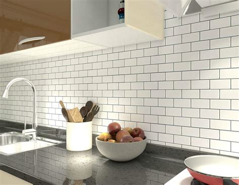 Art3d 10 Sheet Peel And Stick Backsplash 12 In X 12 In Subway 3d