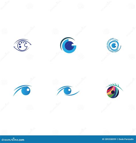 Contact Lenses Eye Vision Spark Colorful Logo Design Inspiration Stock