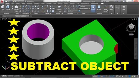 How To Subtract Object In AutoCAD Using Subtract Command YouTube