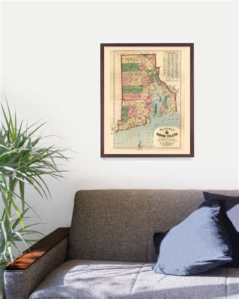 Rhode Island Map Rhode Island Map Art Map Decor Rhode Etsy