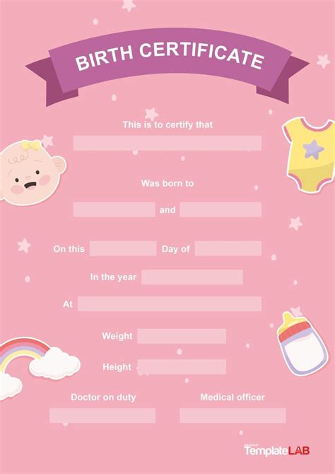 27 Birth Certificate Templates Word Ppt And Pdf Templatelab Birth Certificate Template