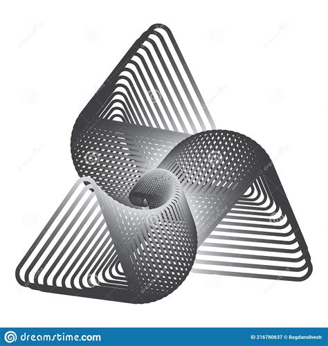 Abstract Linear Black And White Spiral Design Element Stock Vector