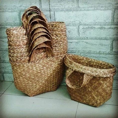 Jual Bakul Purun Tas Anyam Serbaguna Cover Pot Anyam Hampers Ukuran