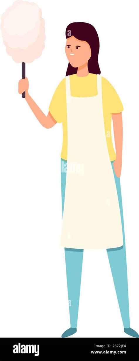 Woman Candy Seller Icon Cartoon Vector Food Cart Street Shop Woman