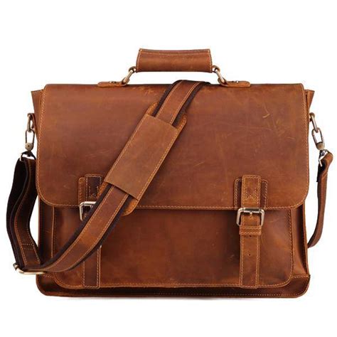 Get Great Savings shipping them globally Men's Brown Leather messenger Bag Vintage Laptop ...