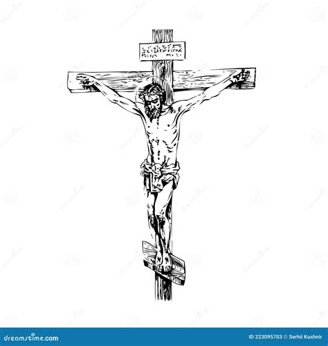 Jesus Christ, Crucifixion. Hand Drawing Sketch Cartoon Vector | CartoonDealer.com #223095703