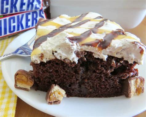 Easy Snickers Poke Cake The Country Cook