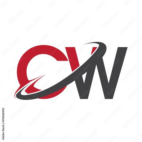 CW initial logo company name colored red and black swoosh design ...