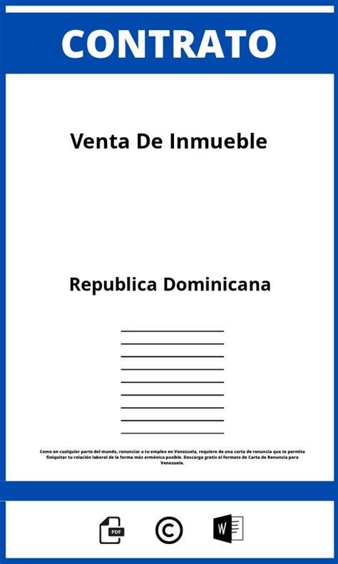 Contrato De Venta De Inmueble Republica Dominicana 2025