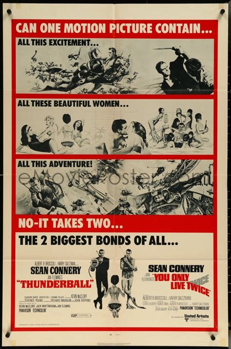 EMoviePoster Image For 6p1251 THUNDERBALL YOU ONLY LIVE TWICE 1sh