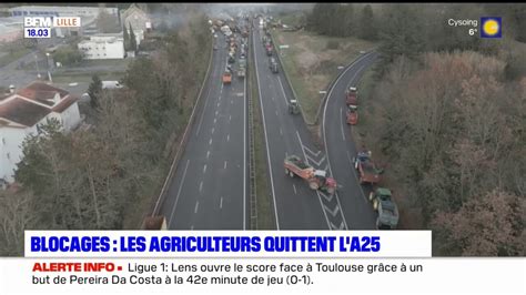 Colère des agriculteurs le blocage de l A25 levé une réouverture