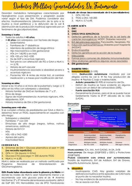 Diabetes Mellitus Generalidades Dx Tratamiento María Fernanda Cuya