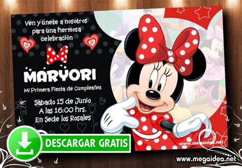 Invitaciones De Minnie Roja Para Personalizar Mega Idea Minnie Mouse