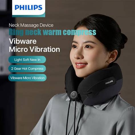 Philips U Shaped Neck Massage Pillow Vibwave Hot Compress Shoulder Neck Massager Neck