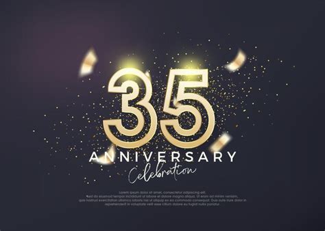 Premium Vector Gold Line Design For 35th Anniversary Celebration