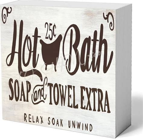 Decor Sign Handmade Farmhouse Style Framed Sign Hot Bath Cents Soap