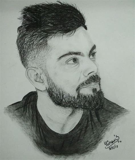 Easy Pencil Sketch Virat Kohli Drawing Mansourszon