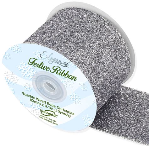 Mm Wide Glitter Sparkle Wired Edge Ribbon Eleganza Colours Per