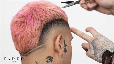 💈 Barber Tutorial Mohawk Burst Fade With Color Youtube